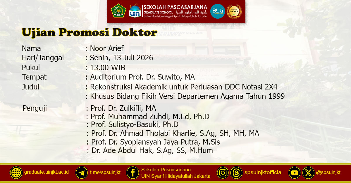 Ujian Promosi Doktor Noor Arief