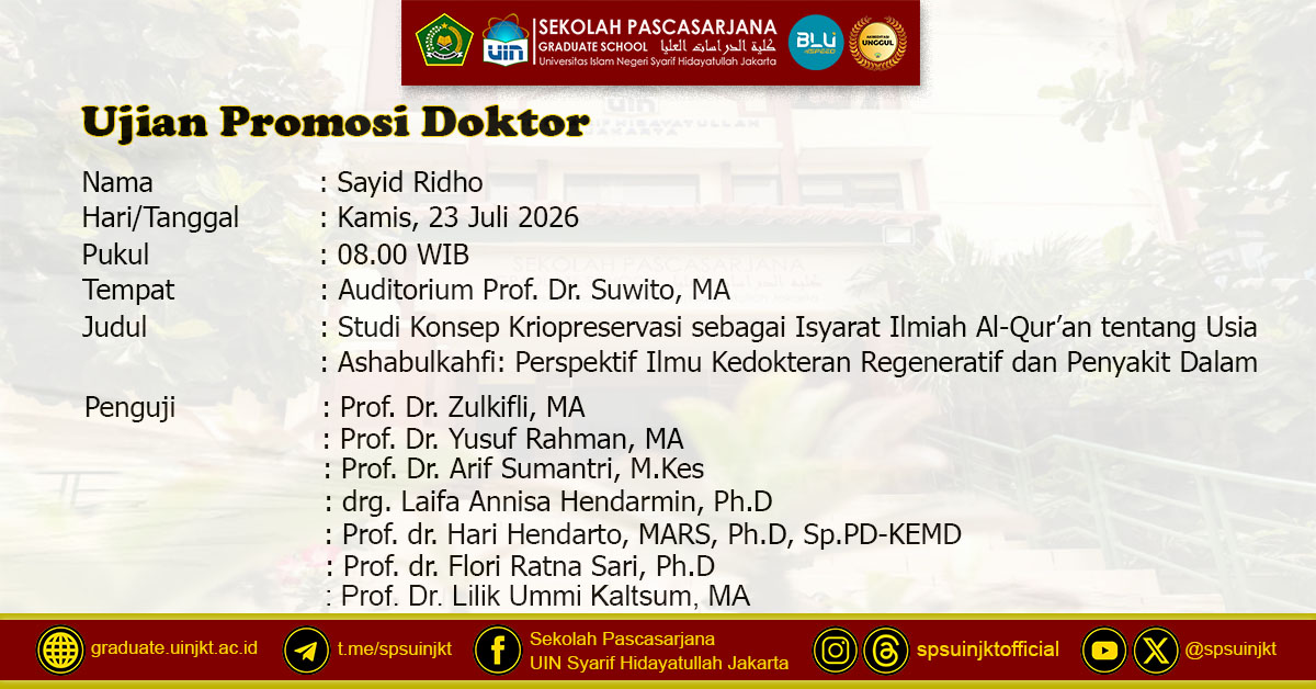 Ujian Promosi Doktor Sayid Ridho