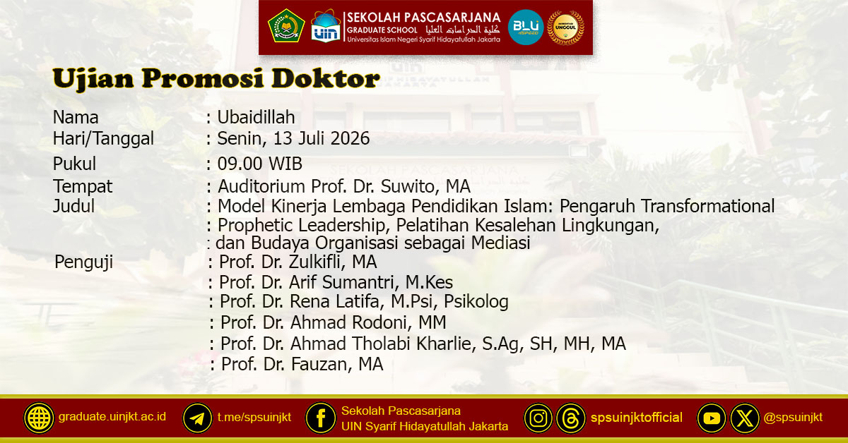Ubaidillah Dissertation Exam