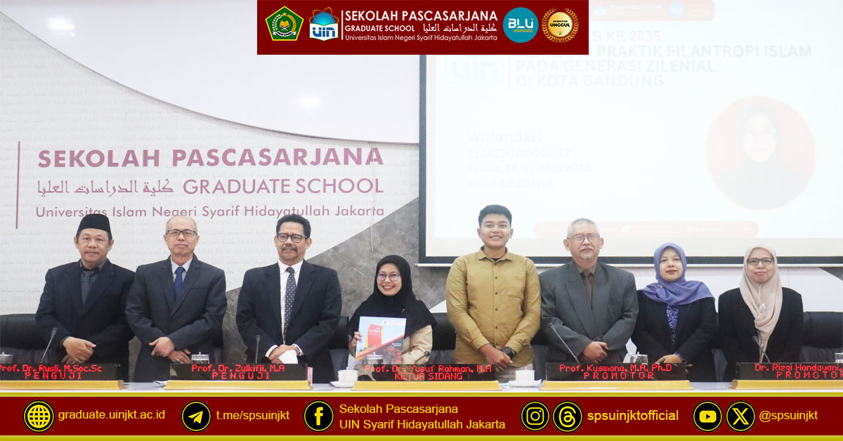 Wulandari's Thesis Exam, Behavior of Islamic Philanthropy Practices in the Zilenial Generation in the City of Bandung