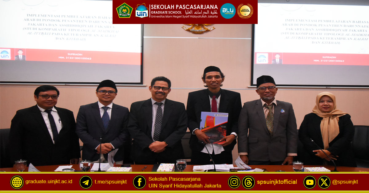 Supriadin Thesis Exam, Implementation of Arabic Language Learning in Islamic Boarding Schools