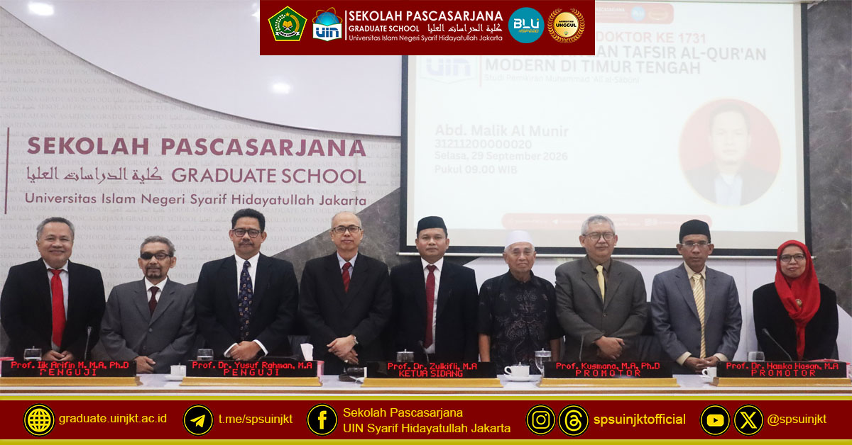 Abd. Malik Al Munir Doctoral Promotion Exam, The Development of Modern Qur'an Interpretation in the Middle East