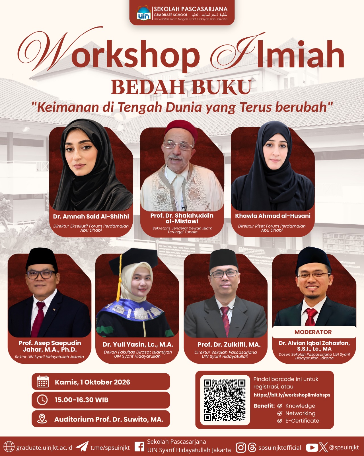 Flyer Bedah Buku Keimanan Di Tengah Dunia yang Terus Berubah spsuinjkt