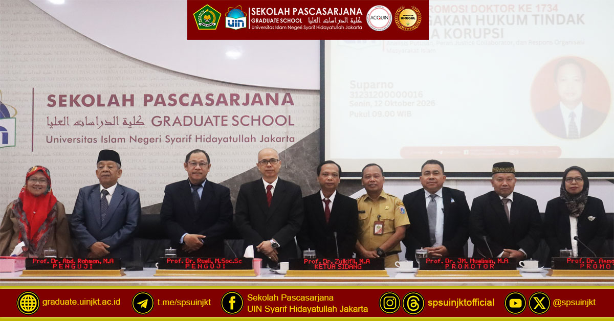 Doctoral Promotion Exam of Suparno: Law Enforcement on Corruption Crimes