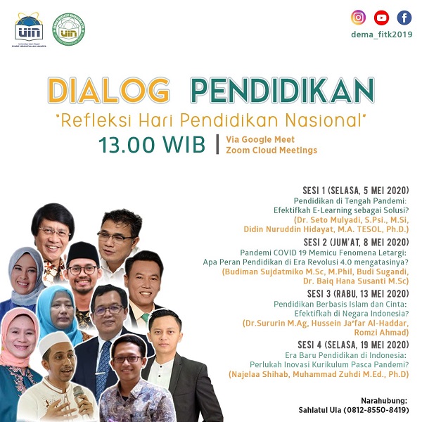 Peringati Hardiknas, Dema FITK Gelar Dialog Pendidikan Online