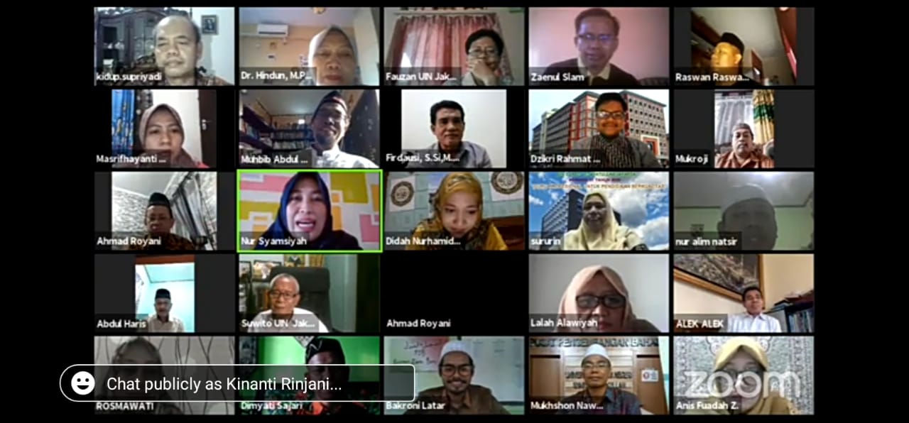 DISKUSI DOSEN FITK VIRTUAL IV : DESAIN KURIKULUM PERGURUAN TINGGI PADA ERA PANDEMI COVID 19, UIN JAKARTA HARUS MENJADI KAMPUS SIBER