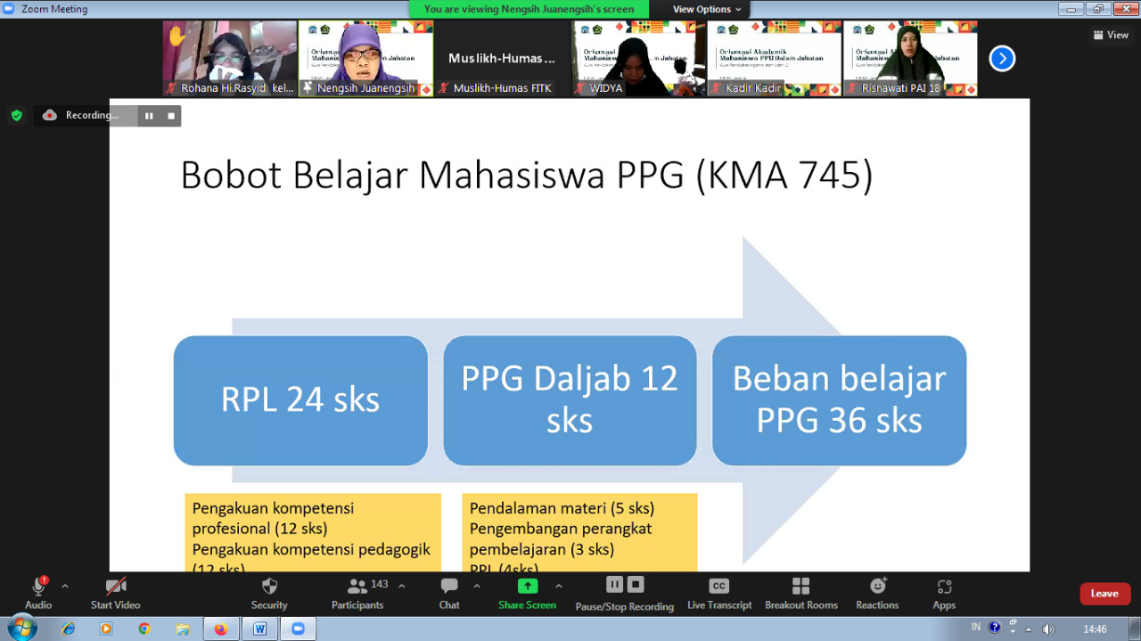 137 Mahasiswa PPG Dalam Jabatan Guru PAI Batch 2 LPTK UIN Jakarta Ikuti Orientasi Akademik