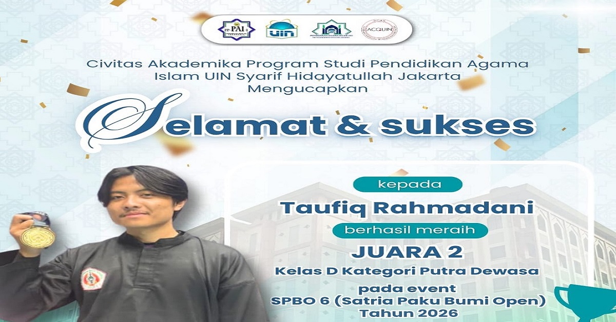 Mahasiswa PAI Meraih Juara 2 Kelas D Putra Dewasa pada event SPBO 6 (Satria Paku Bumi Open) Tahun 2026.