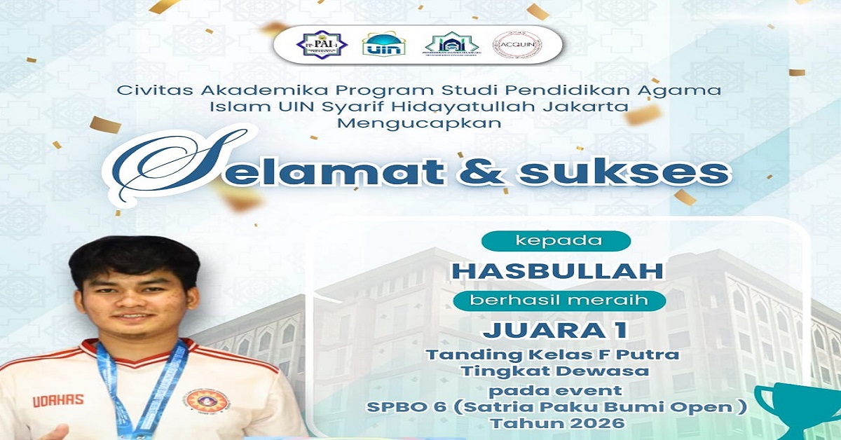 Mahasiswa PAI Meraih Juara 1 pada Tanding Kelas F Putra Tingkat Dewasa pada Event SPBO 6