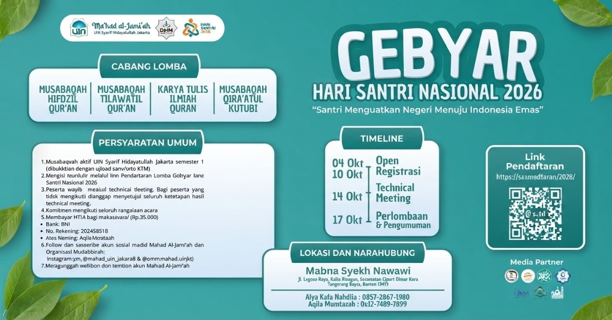 * • • •⊰✿✿⊱• • • • 🕌 GEBYAR HARI SANTRI NASIONAL 2026 🕌 * • • •⊰✿✿⊱• • • •