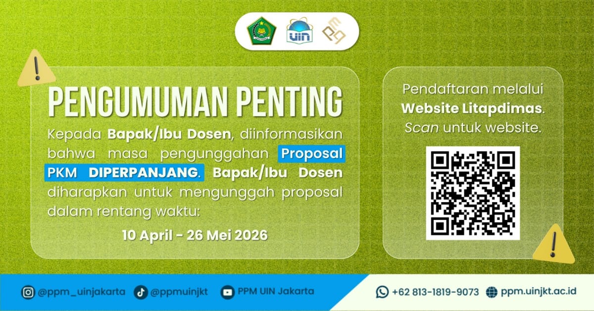 Informasi Perpanjangan Pengunggahan Proposal PkM Hingga 26 Mei 2026