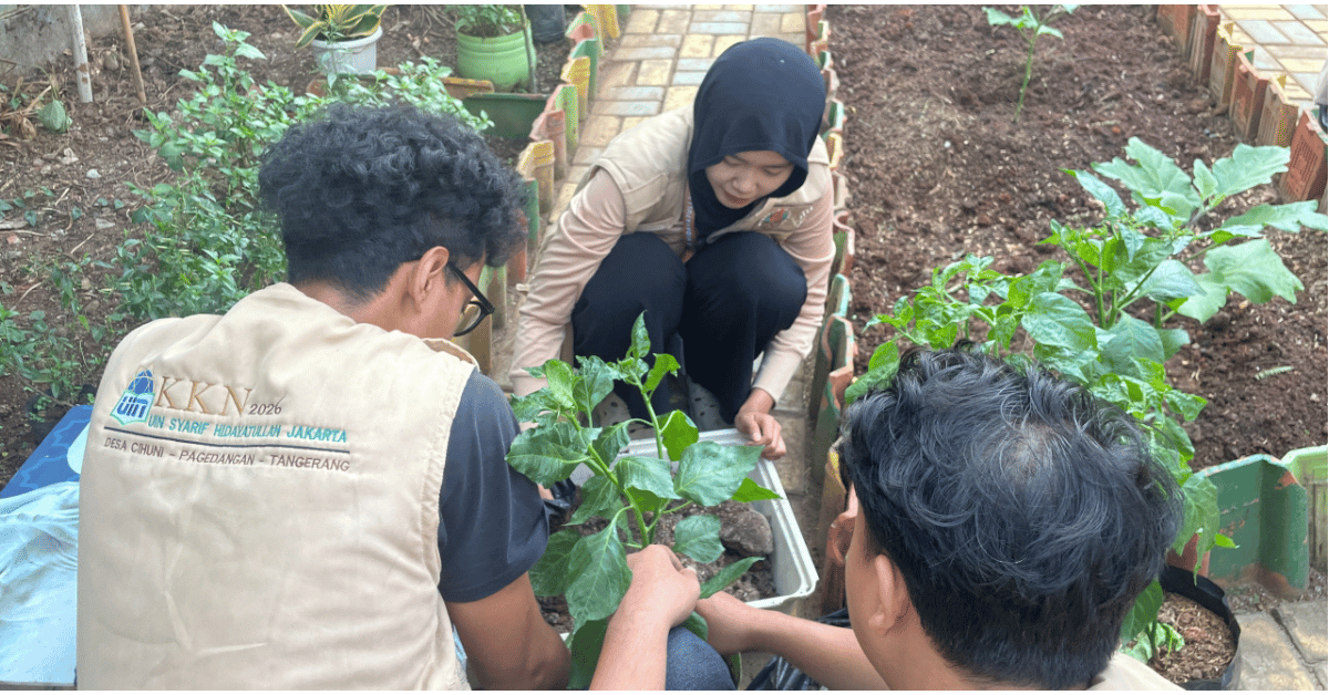 Satu Pohon, Sejuta Manfaat, KKN 240 Karuna Bhumi UIN Jakarta Ajak Ibu-Ibu PKK Desa Cihuni Tanam Pohon