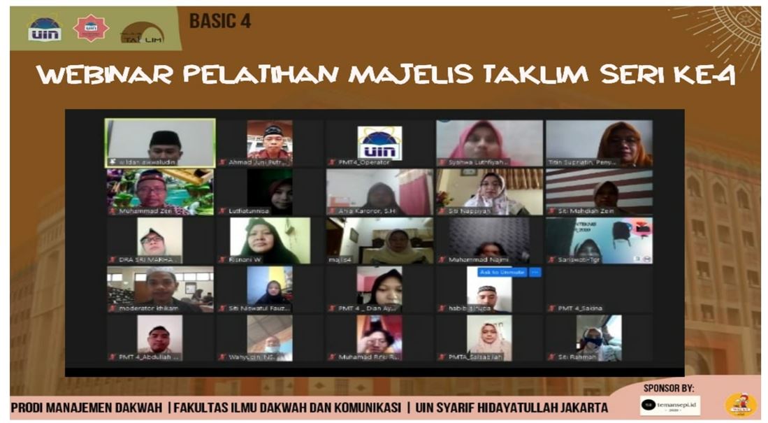 PELATIHAN KOMPETENSI PENGELOLA MAJELIS TAKLIM SERI KE-4