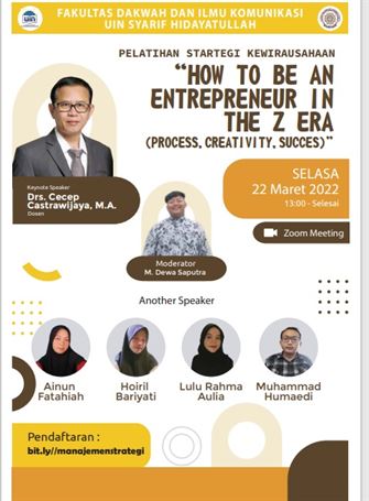 Webinar Manajemen Strategi “How to be an Entrepreneur in the Z Era (Process, Creativity, Succes)”