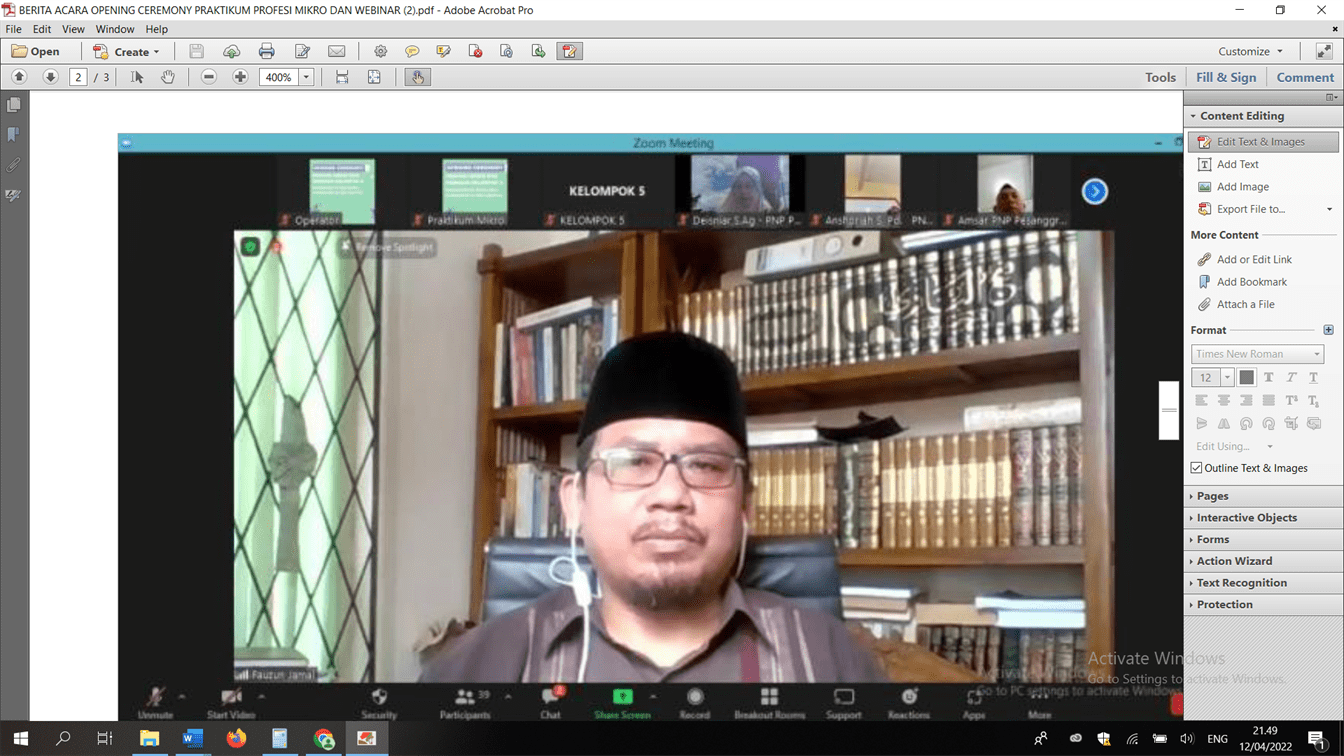 Mahasiswa BPI Gelar Opening Ceremony Praktikum Profesi Mikro dan Webinar “Membangun Keluarga Harmonis di Era Digital”