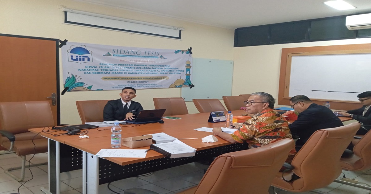 Mahasiswa MKPI UIN Jakarta Asal Malaysia, Ujian Tesis Bahas Dampak Program Dakwah TV Malaysia