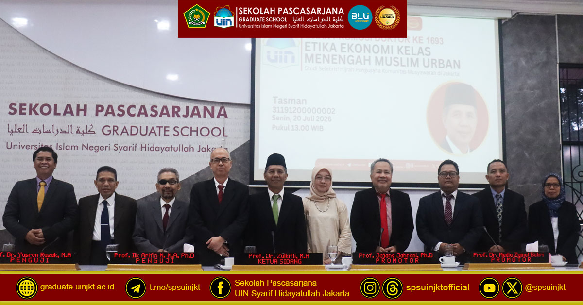 Ujian Promosi Doktor Tasman, Etika Ekonomi Kelas Menengah Muslim Urban
