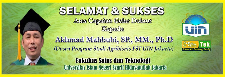 Selamat atas pencapaian gelar Doktor Bapak Akhmad Mahbubi, S.P., M.M., Ph.D