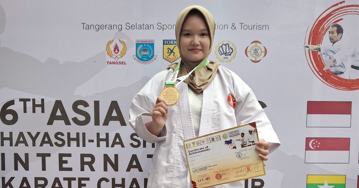 Student of Mining Engineering at FST UIN Jakarta Wins First Place in Asia Pacific International Karate Championship