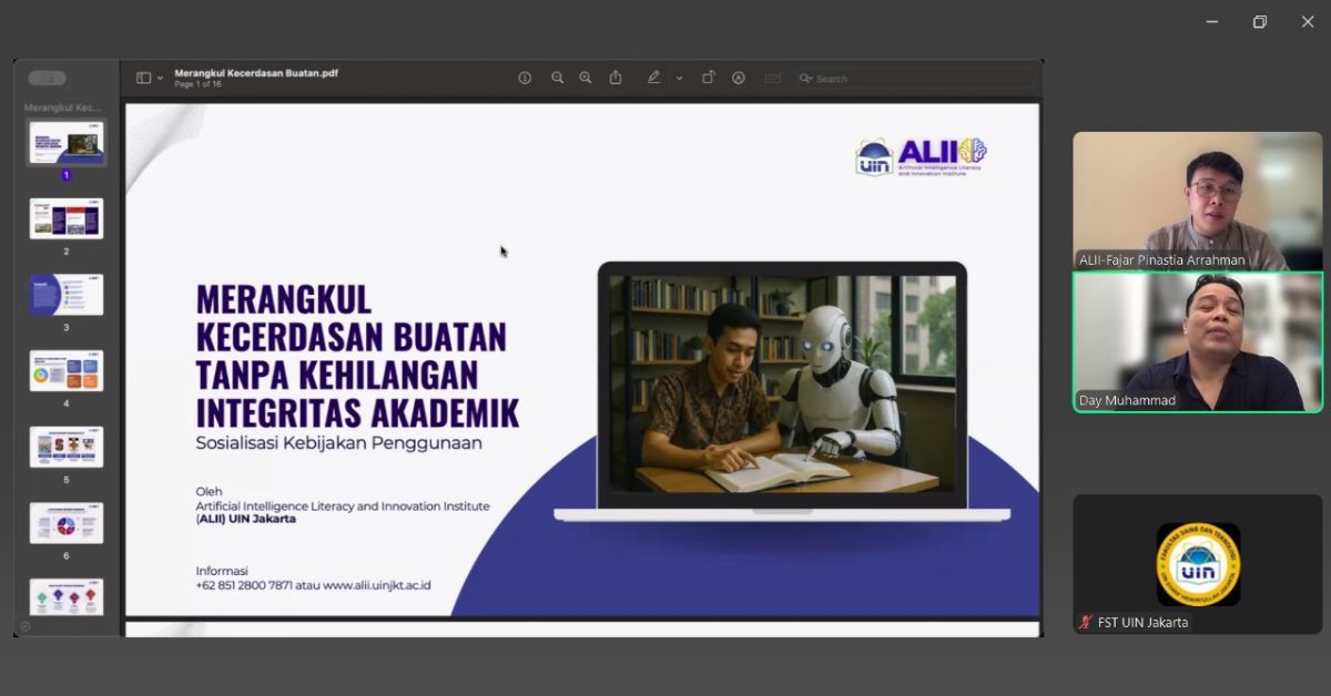 ALII UIN Jakarta Gelar Sosialisasi Pedoman Etika Penggunaan AI di Lingkungan FST UIN Jakarta