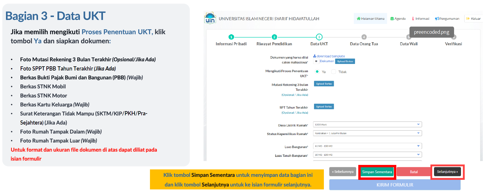 Data UKT (Opsi Penentuan)