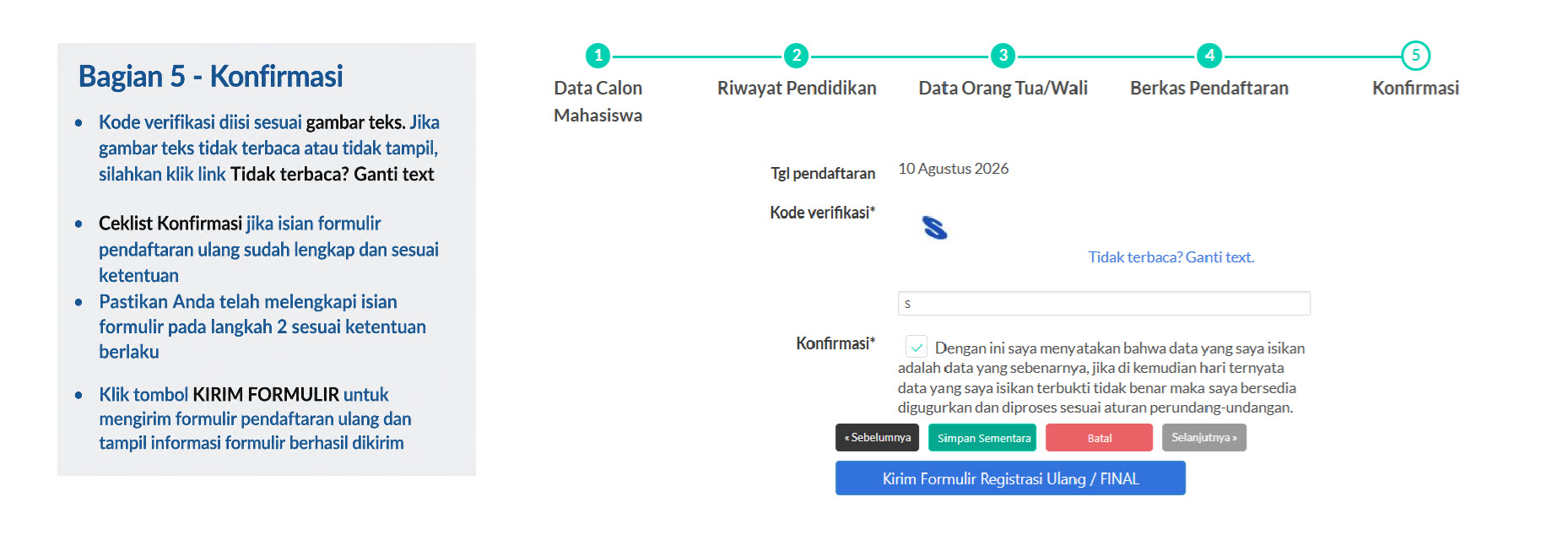 Konfirmasi & Kirim