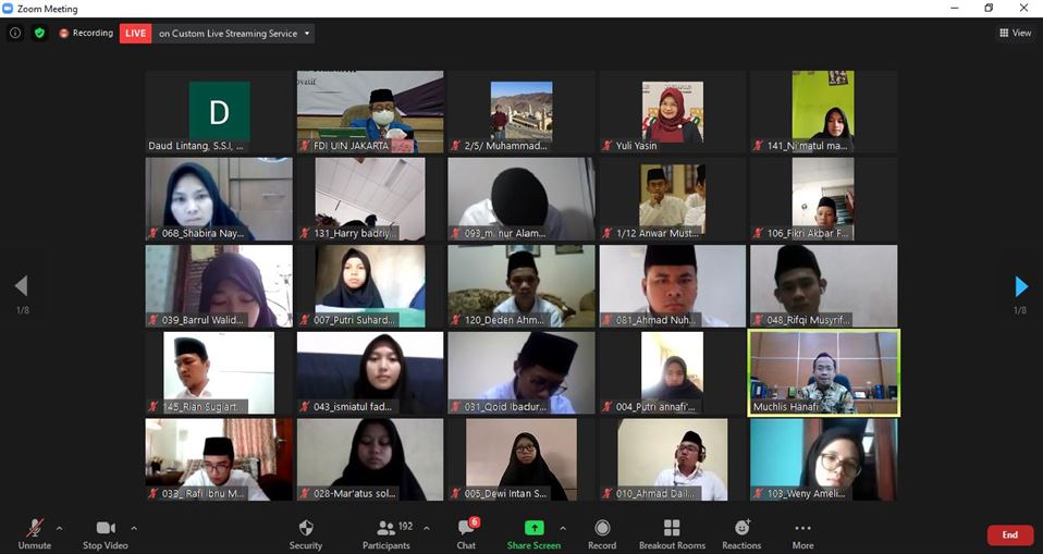 Pembukaan PBAK Fakultas Online 2020, FDI Siap Cetak Cendekiawan Moderat