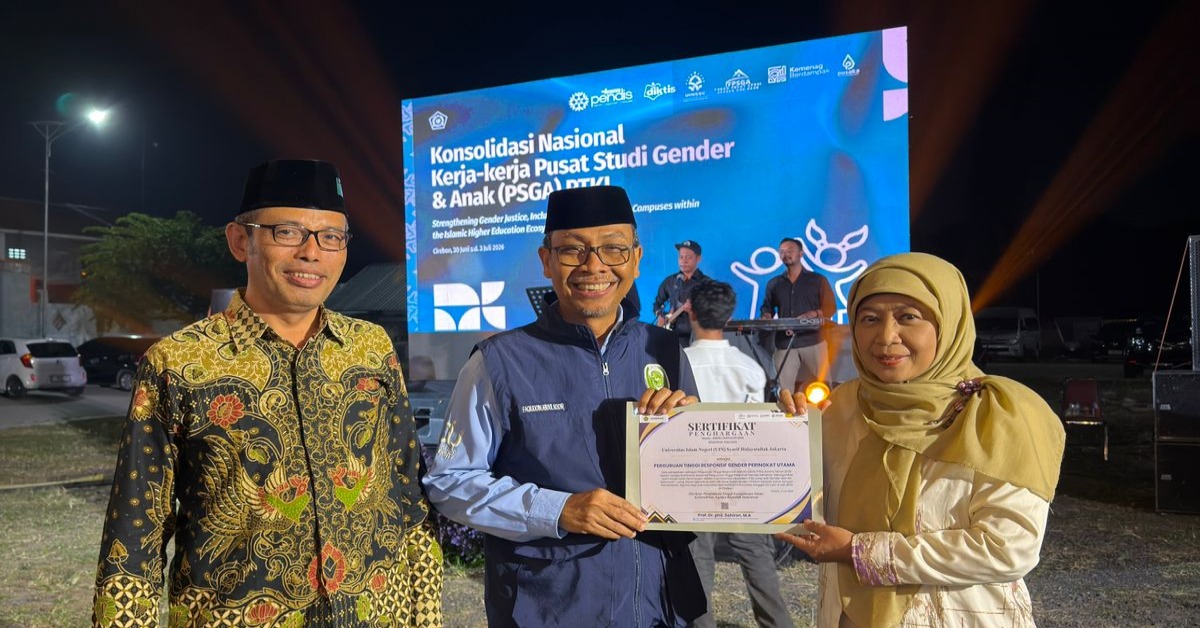 PTRG Award 2026, UIN Jakarta Raih Penghargaan Perguruan Tinggi Responsif Gender Peringkat UTAMA