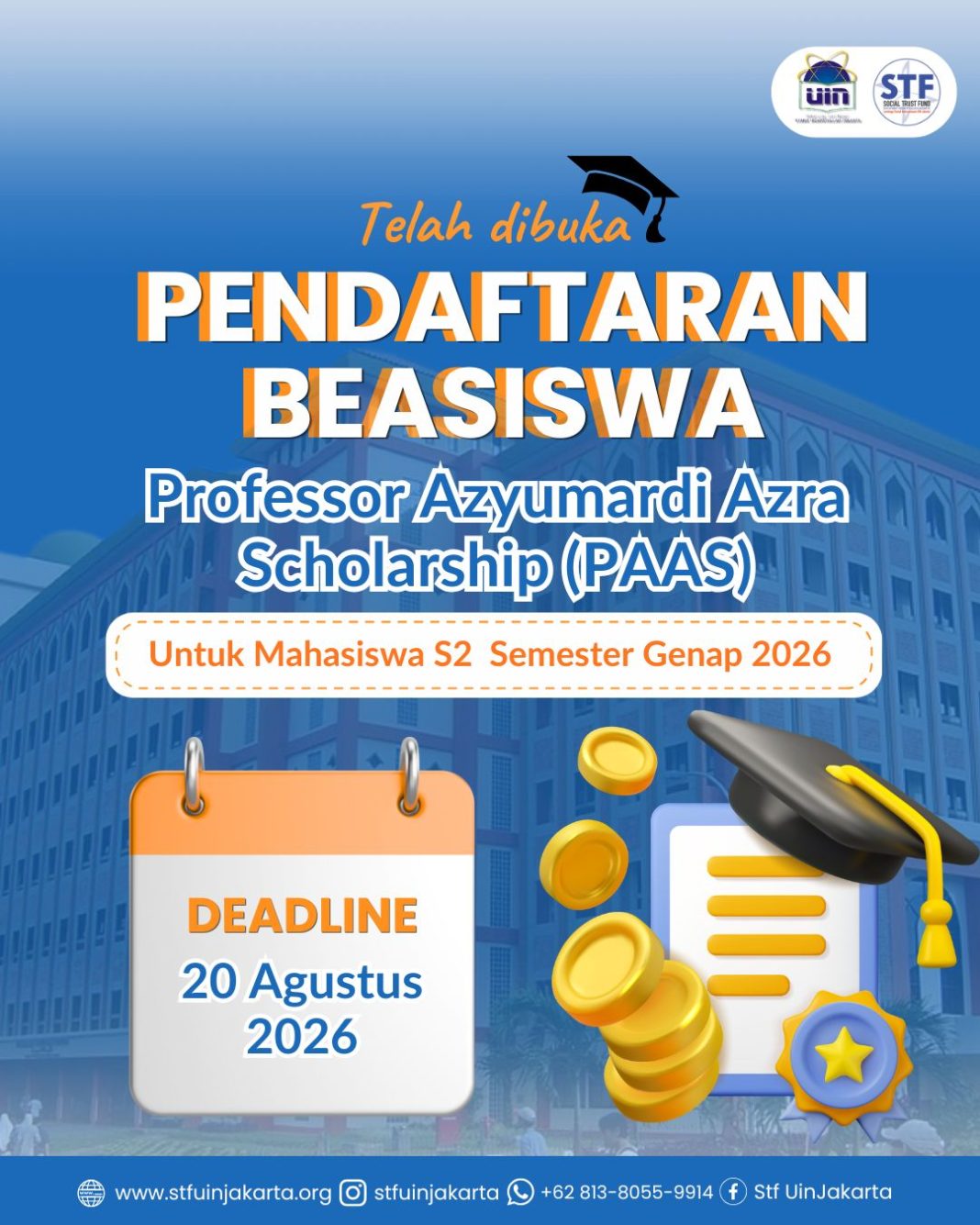 Poster Beasiswa PAAS 2026 - Tenggat Waktu