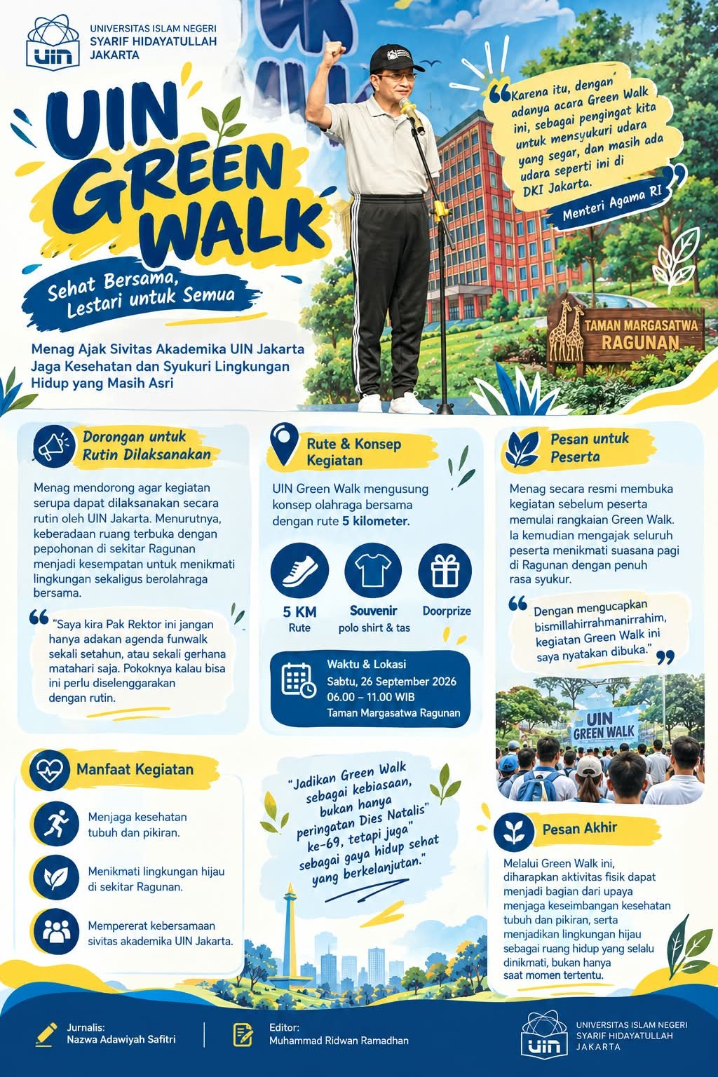 Menag Dorong Green Walk UIN Jakarta Jadi Gaya Hidup Sehat