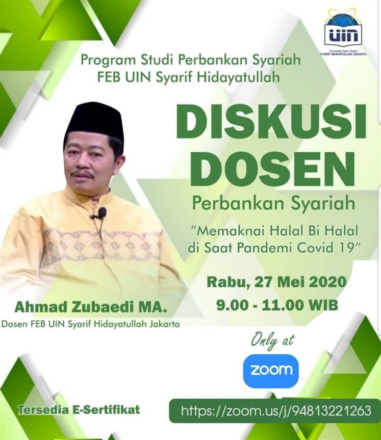 Diskusi Dosen prodi Perbankan Syariah dengan narasumber Ahmad Zubaedi