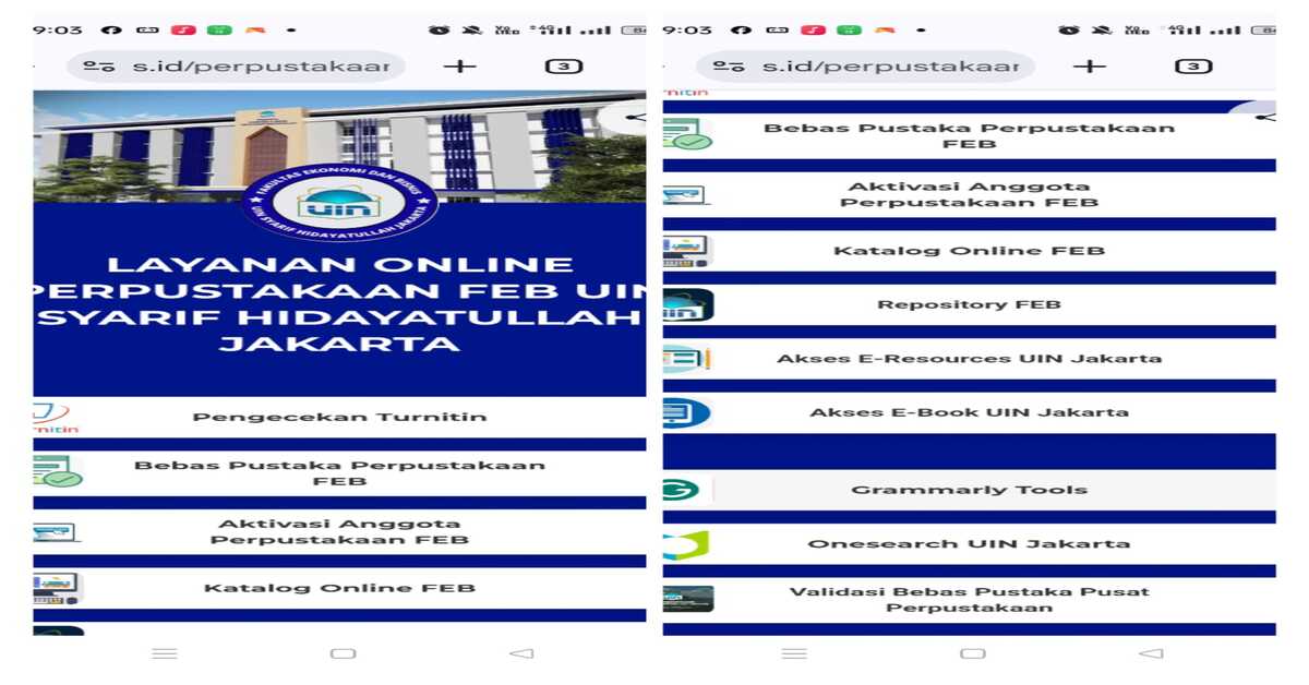 Info Layanan Perpustakaan FEB UIN Jakarta