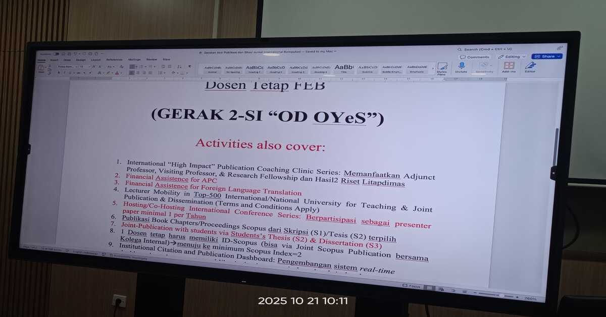 Launching the TusiOD-OYes Movement, Dean of FEB Hopes for Synergy to Improve International Rankings