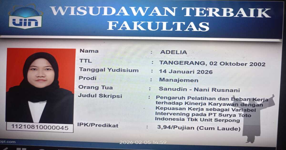 Adelia Becomes the Faculty's Top Graduate with a GPA of 3.94