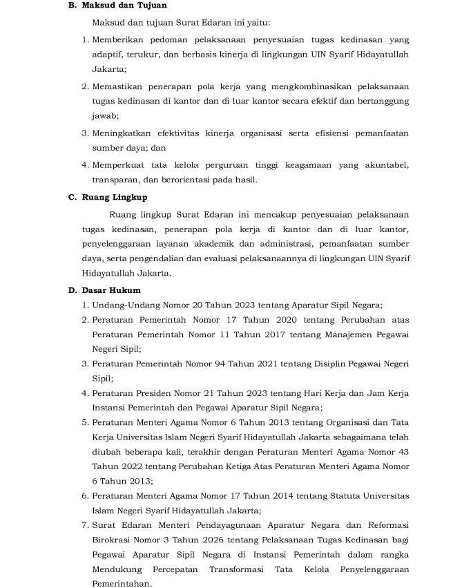 SE REKTOR 10 2026 PENYESUAIAN PELAKSANAAN TUGAS KEDINASAN__2