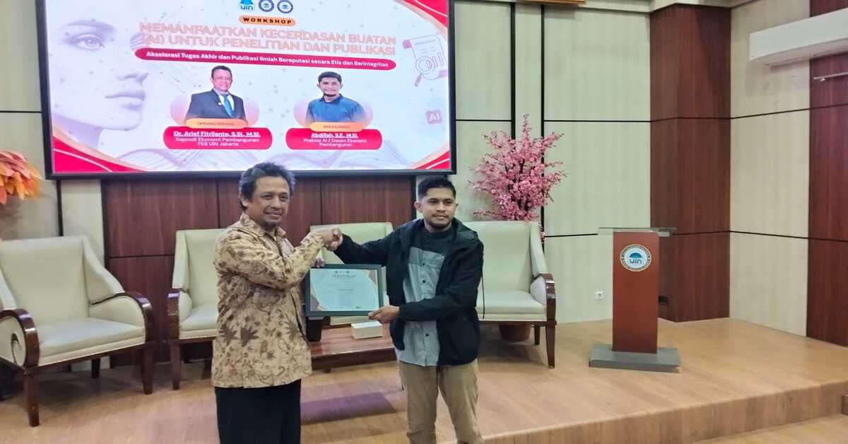 Promoting Timely Graduation with Integrity: Development Economics Study Program of FEB UIN Jakarta Holds Workshop on Artificial Intelligence for Research and Publication