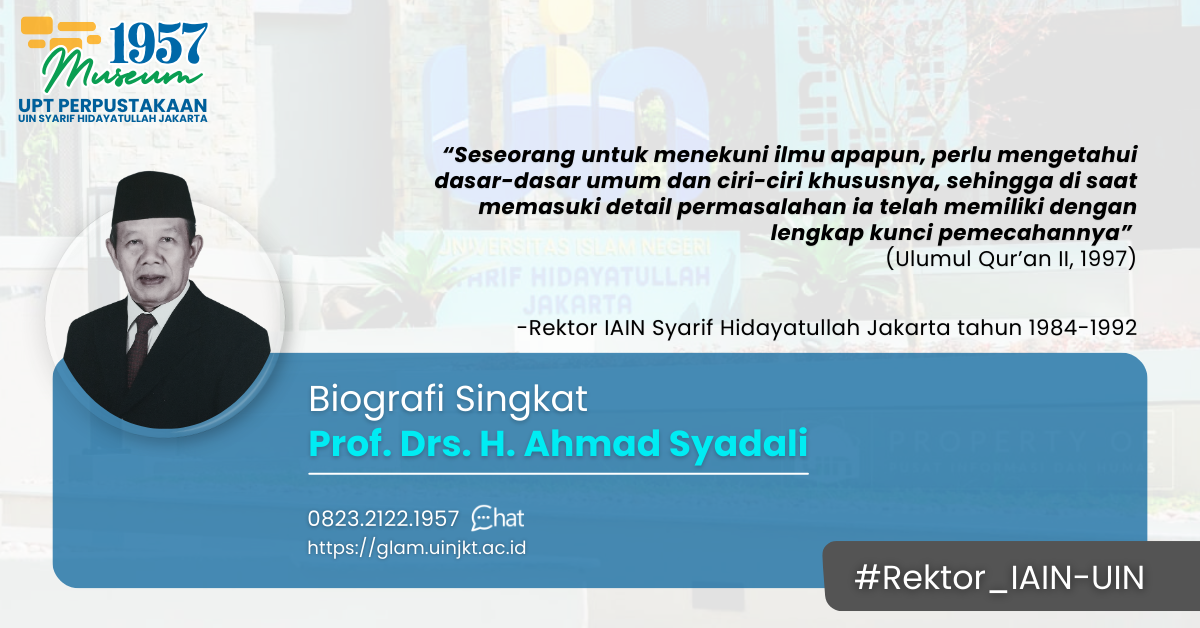Biografi Singkat Prof. Drs. H. Ahmad Syadali