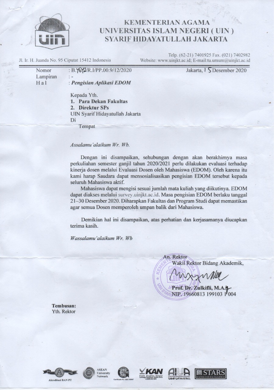 [Pengumuman] Pengisian Aplikasi EDOM