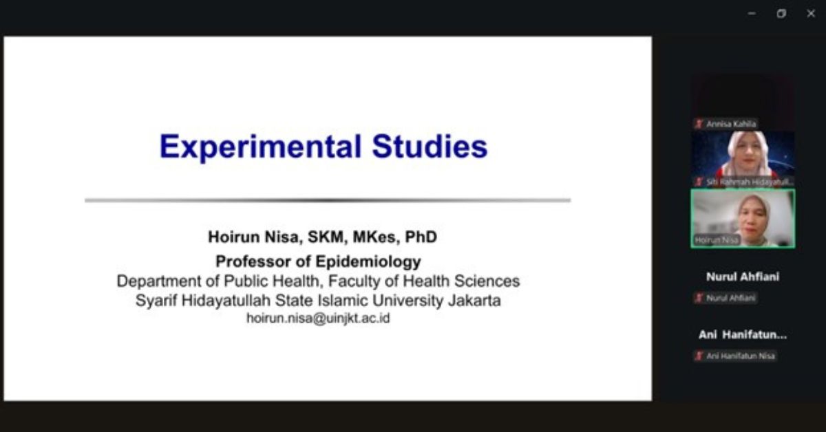 Public Health Study Program Webinar Series: Research Methodology "Experimental Health Research Design"