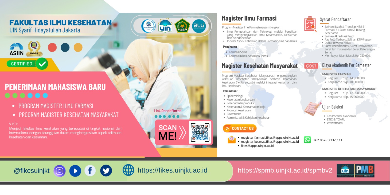 New student admissions for Master of Pharmacy & Master of Public Health