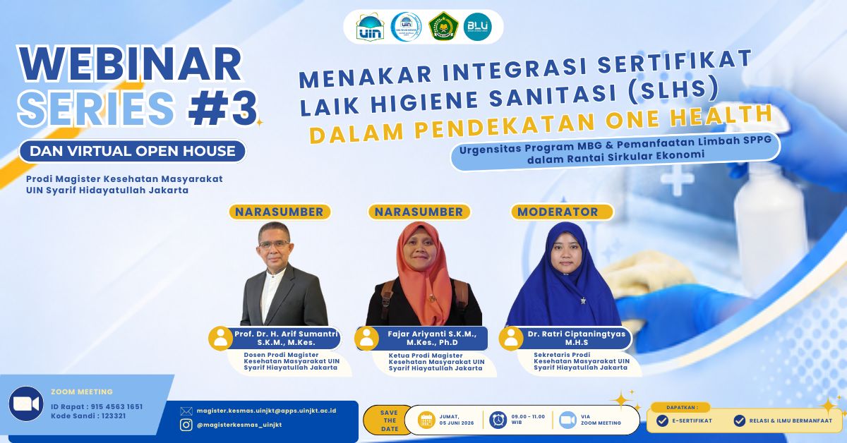 WEBINAR SERIES #3 & VIRTUAL OPEN HOUSE Program Studi Magister Kesehatan Masyarakat UIN Jakarta