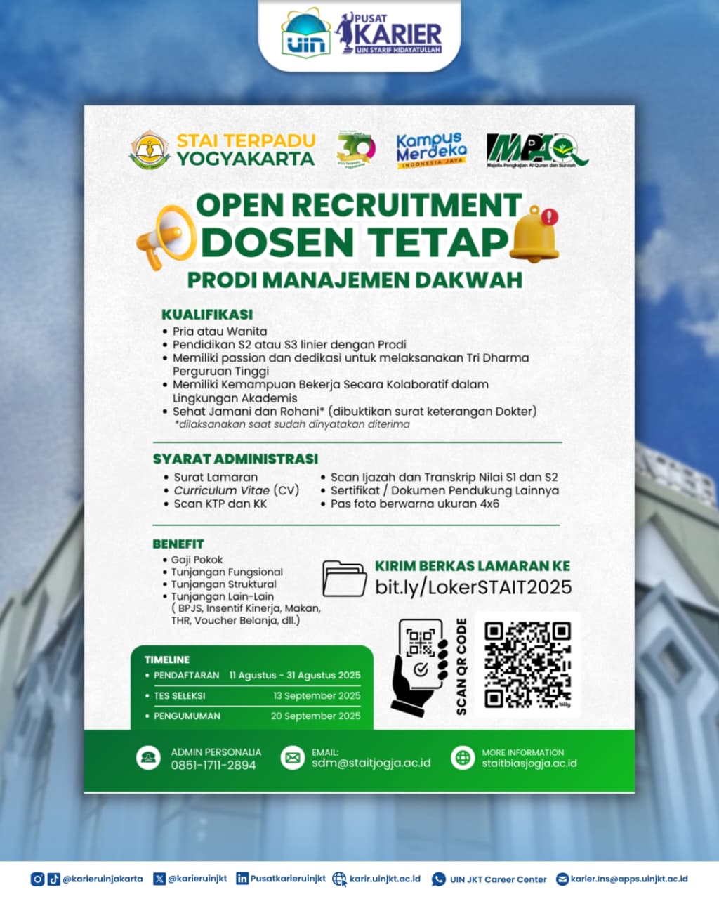 Lowongan Dosen STAI Yogya